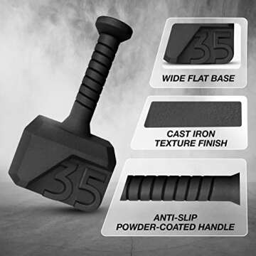 Yes4All 35 lbs Hammer Kettlebell for Stylish Strength Training