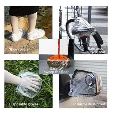 50PCS Disposable Shower Caps, Plastic Clear Thickening and Thick Waterproof Caps for Hair Treatment, Spa, Hotel and Hair Solon, Home Use,Portable Travel (Size 44CM)