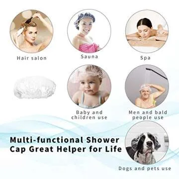 50PCS Disposable Shower Caps, Plastic Clear Thickening and Thick Waterproof Caps for Hair Treatment, Spa, Hotel and Hair Solon, Home Use,Portable Travel (Size 44CM)