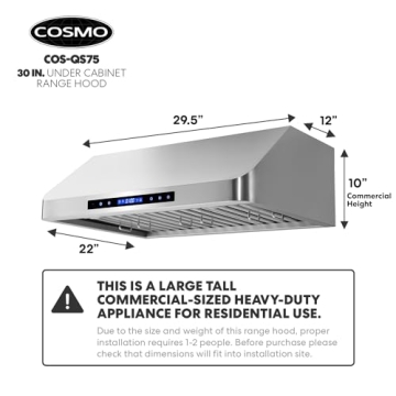 COSMO 30" Under Cabinet Range Hood with 500 CFM