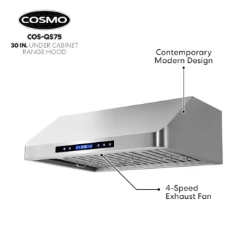 COSMO 30" Under Cabinet Range Hood with 500 CFM