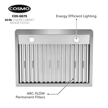 COSMO 30" Under Cabinet Range Hood with 500 CFM