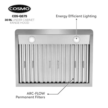 COSMO 30" Under Cabinet Range Hood with 500 CFM