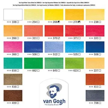 Van Gogh 24-Half Pan Watercolor Paint Set in Metal Tin
