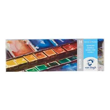 Van Gogh 24-Half Pan Watercolor Paint Set in Metal Tin