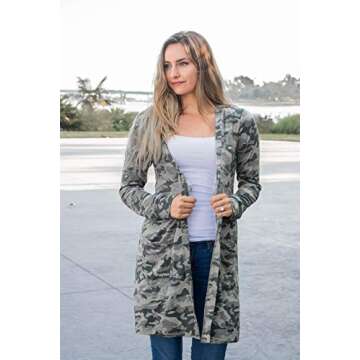 Women's Lightweight Camo Cardigan (Large, Camo)
