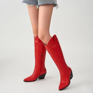 ZXHYZLZ Red Cowgirl Boots for Style and Comfort