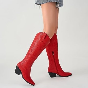 ZXHYZLZ Red Cowgirl Boots for Style and Comfort