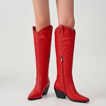ZXHYZLZ Red Cowgirl Boots for Style and Comfort