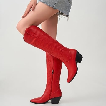 ZXHYZLZ Red Cowgirl Boots for Style and Comfort
