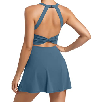 Stylish Women's Tennis Dress with Built-in Shorts and Bra