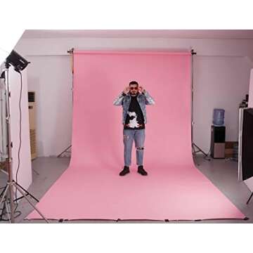 Huamei Seamless Photography Background Paper, Pink Photo Backdrop Paper Roll for Photoshoot, Video and Streaming #17 (6.8x16 Feet,Carnation Pink)