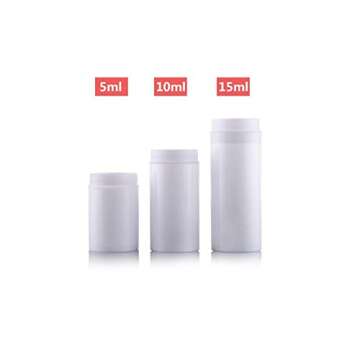 6PCS 15ml/0.5oz Empty High-grade White Plastic Bayonet Airless Vacuum Pump Press Bottle Cosmetic Container Dispenser Vial Holder Jar Pot Sample Storage for Cream Lotion Emulsion Serum