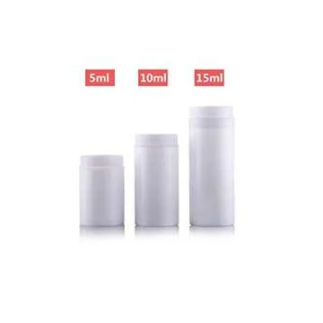 6PCS 15ml/0.5oz Empty High-grade White Plastic Bayonet Airless Vacuum Pump Press Bottle Cosmetic Container Dispenser Vial Holder Jar Pot Sample Storage for Cream Lotion Emulsion Serum
