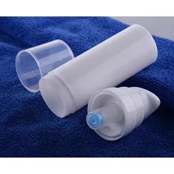 6PCS 15ml/0.5oz Empty High-grade White Plastic Bayonet Airless Vacuum Pump Press Bottle Cosmetic Container Dispenser Vial Holder Jar Pot Sample Storage for Cream Lotion Emulsion Serum