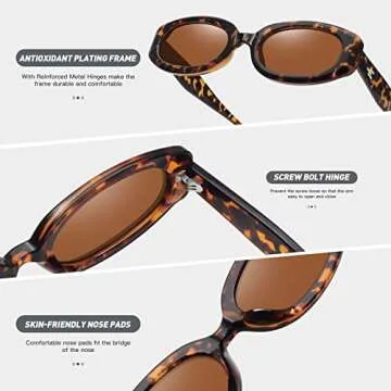 Fozono Trendy Skinny Rectangle Sunglasses for Women Men Retro 90s Fashion Narrow Square Oval Glasses Vintage UV400 Leopard Frame