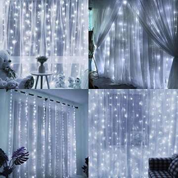 HOME LIGHTING Curtain String Lights: 300 LED Fairy Lights