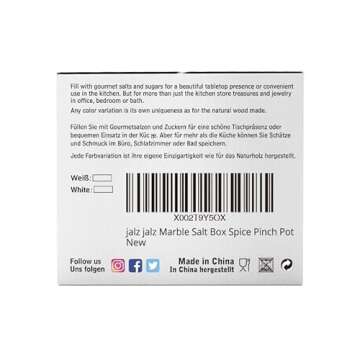 jalz jalz Marble Salt Holder Salt Box Spice keeper Black Big Salt Cellar Natural Material Salt Container Spice Cellar Large Capacity