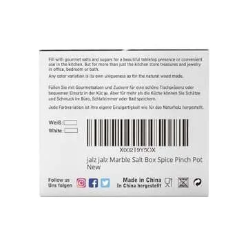 jalz jalz Marble Salt Holder Salt Box Spice keeper Black Big Salt Cellar Natural Material Salt Container Spice Cellar Large Capacity