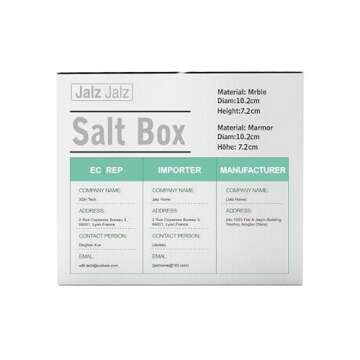 jalz jalz Marble Salt Holder Salt Box Spice keeper Black Big Salt Cellar Natural Material Salt Container Spice Cellar Large Capacity