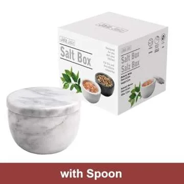 jalz jalz Marble Salt Holder Salt Box Spice keeper Black Big Salt Cellar Natural Material Salt Container Spice Cellar Large Capacity