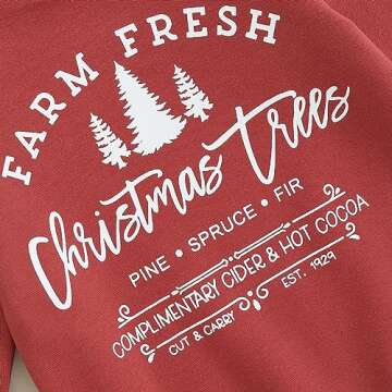 Infant Baby Girls Boys Christmas Outfits One Piece Long Sleeve Crew Neck Letter Sweatshirt Romper Playsuit Clothes