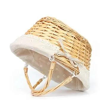 Wicker Basket Gift Baskets Empty Oval Willow Woven Picnic Basket Easter Candy Basket Storage Basket Wine Basket with Handle Egg Gathering Wedding Basket (Natural)