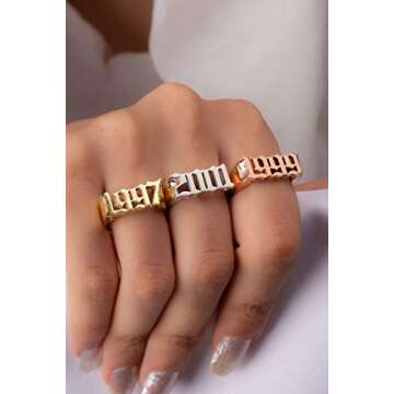Unique Custom Birth Year Rings for Women | Personalized Jewelry