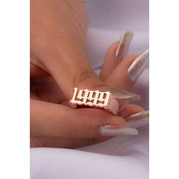 Unique Custom Birth Year Rings for Women | Personalized Jewelry
