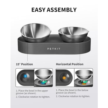 Elevated Pet Feeding Bowls by PetKit - Stainless Steel, Non-Slip