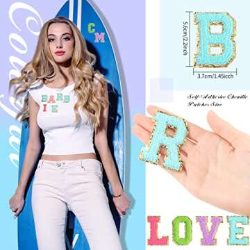 WILLBOND 52 Pcs Chenille Letter Patches - Self Adhesive, Colorful Craft Solution