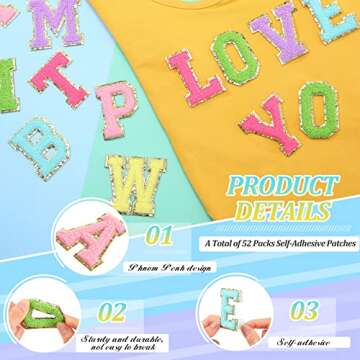 WILLBOND Chenille Letter Patches - Creative Customization Kit