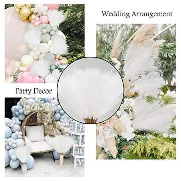 obbsie 50pcs White Faux Pampas Grass for Home Decor