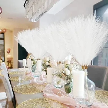 obbsie 50pcs White Faux Pampas Grass for Home Decor