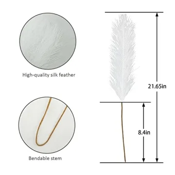 obbsie 50pcs White Faux Pampas Grass for Home Decor