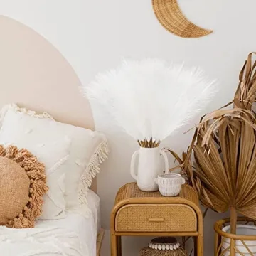 obbsie 50pcs White Faux Pampas Grass for Home Decor