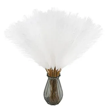obbsie 50pcs White Faux Pampas Grass for Home Decor