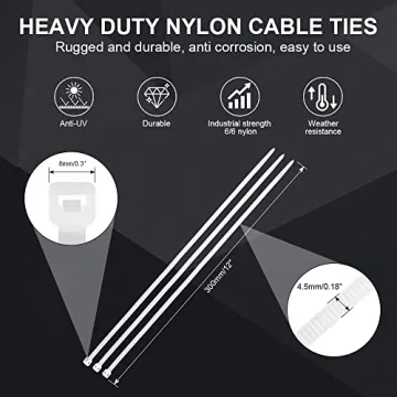 Heavy Duty 12 Inch Zip Cable Ties - Boacua