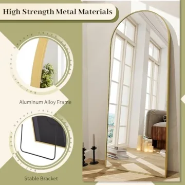 Buy BEAUTYPEAK 65" Arch Floor Mirror for Stylish Decor