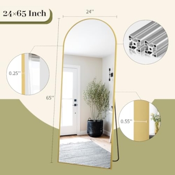Buy BEAUTYPEAK 65" Arch Floor Mirror for Stylish Decor