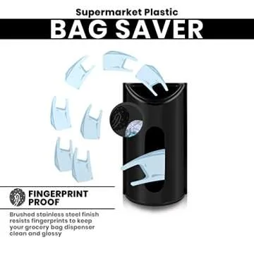 Utopia Kitchen Grocery Plastic Bag Holder and Dispenser Medium, Easy Wall Mount Bag Saver, Stainless Steel (Black)