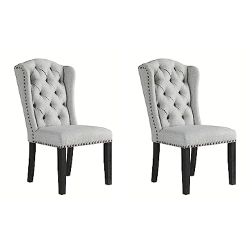 Signature Design by Ashley Jeanette Traditional Tufted Upholstered Wingback Dining Chair Set of Two ...