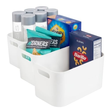 STORi White Plastic Storage Bins Set of 3 Organize Any Space