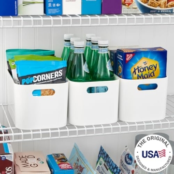 STORi White Plastic Storage Bins Set of 3 Organize Any Space