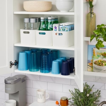 STORi White Plastic Storage Bins Set of 3 Organize Any Space