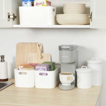 STORi White Plastic Storage Bins Set of 3 Organize Any Space