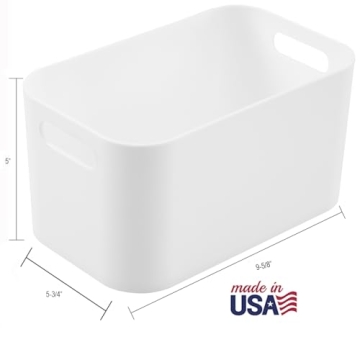 STORi White Plastic Storage Bins Set of 3 Organize Any Space