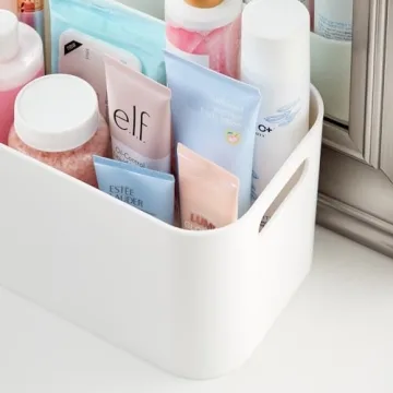 STORi White Plastic Storage Bins Set of 3 Organize Any Space