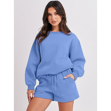 ANRABESS Women 2 Piece Sweat Shorts Lounge Outfit 2024