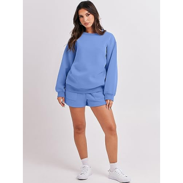 ANRABESS Women 2 Piece Sweat Shorts Lounge Outfit 2024